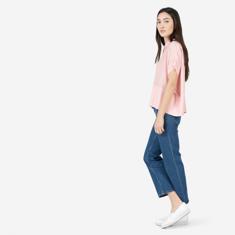 SOLD Everlane Blush Pink Square Silk Blouse - Picture 4 of 8